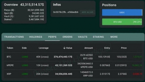 پوزیشن ۲۷۶ میلیون دلاری یک نهنگ روی بیت‌ کوین