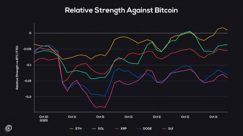 مقایسه عملکرد آلت‌کوین‌ها در برابر بیت‌کوین در نیمه نخست اکتبر