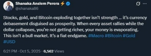 رشد هم&zwnj;زمان همه دارایی&zwnj;ها، نشانه سقوط پول است نه قدرت بازار